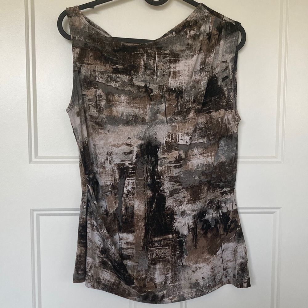 Vintage Patterned Asymmetrical Tank Top